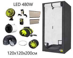 Комплект для выращивания растений гроубокс Ecopro 120 + LED 480W