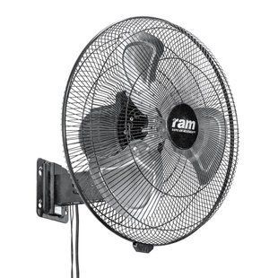 Настінний посилений поворотний вентилятор RAM Heavy Duty Wall Fan 45см 100W 3 швидкості